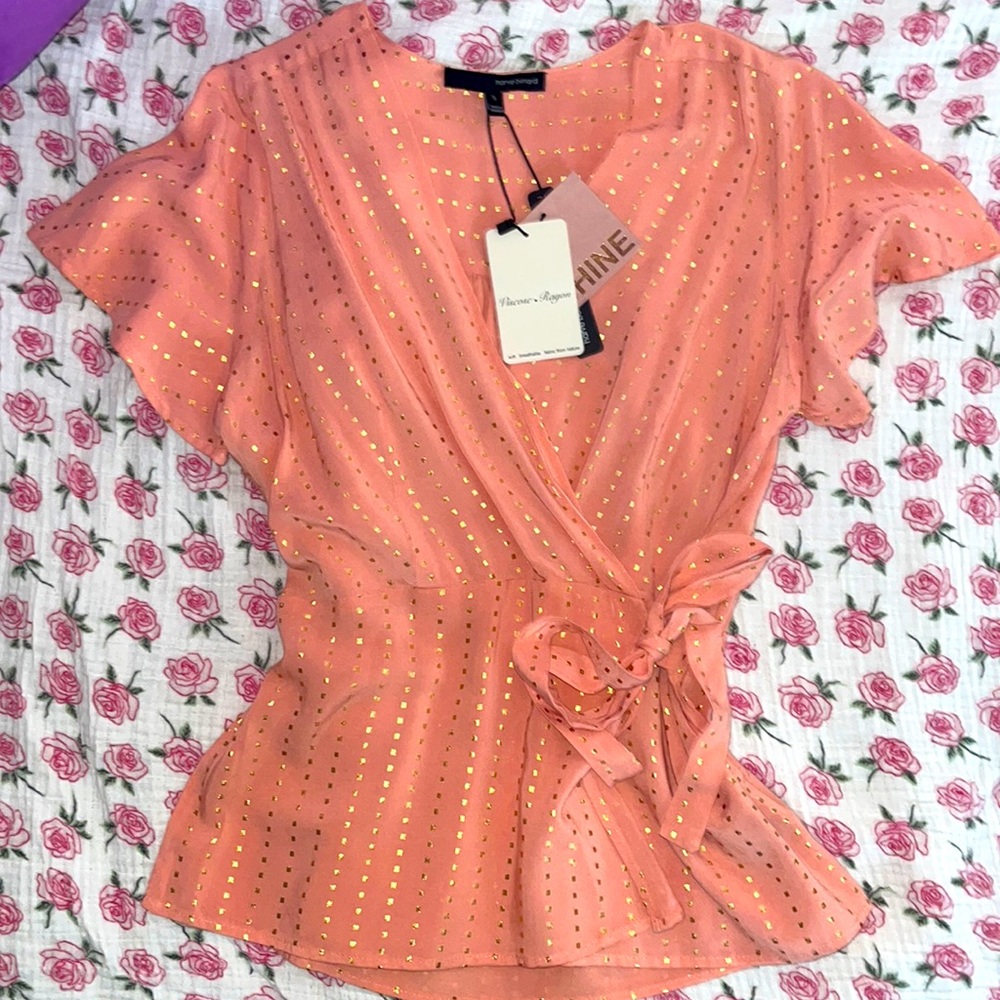 harvé benard cinched waist blouse